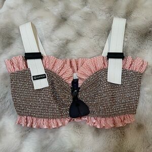 Louis Vuitton Pink and Brown Crop Top
